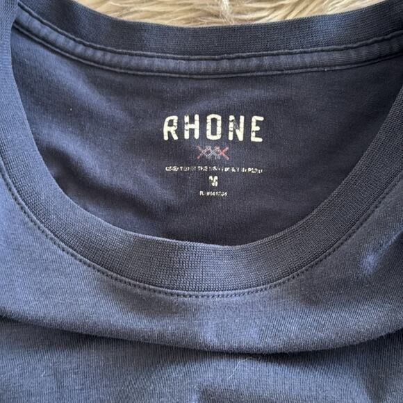 Rhone Essentials Pima Cotton Undershirt - Crewneck Premium Navy Blue Size M - Picture 7 of 8